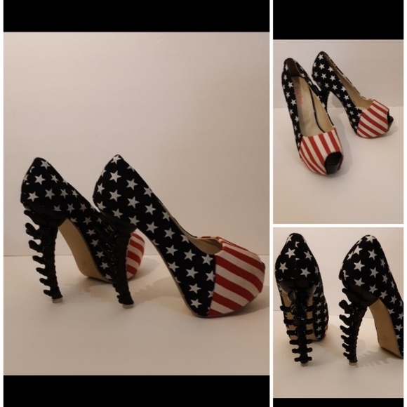 💀Spine💀 heel peep-toe platforms - Picture 1 of 8